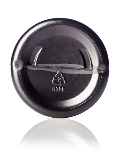 16 oz Black HDPE Plastic Cylinder Round Bottle – B206BK