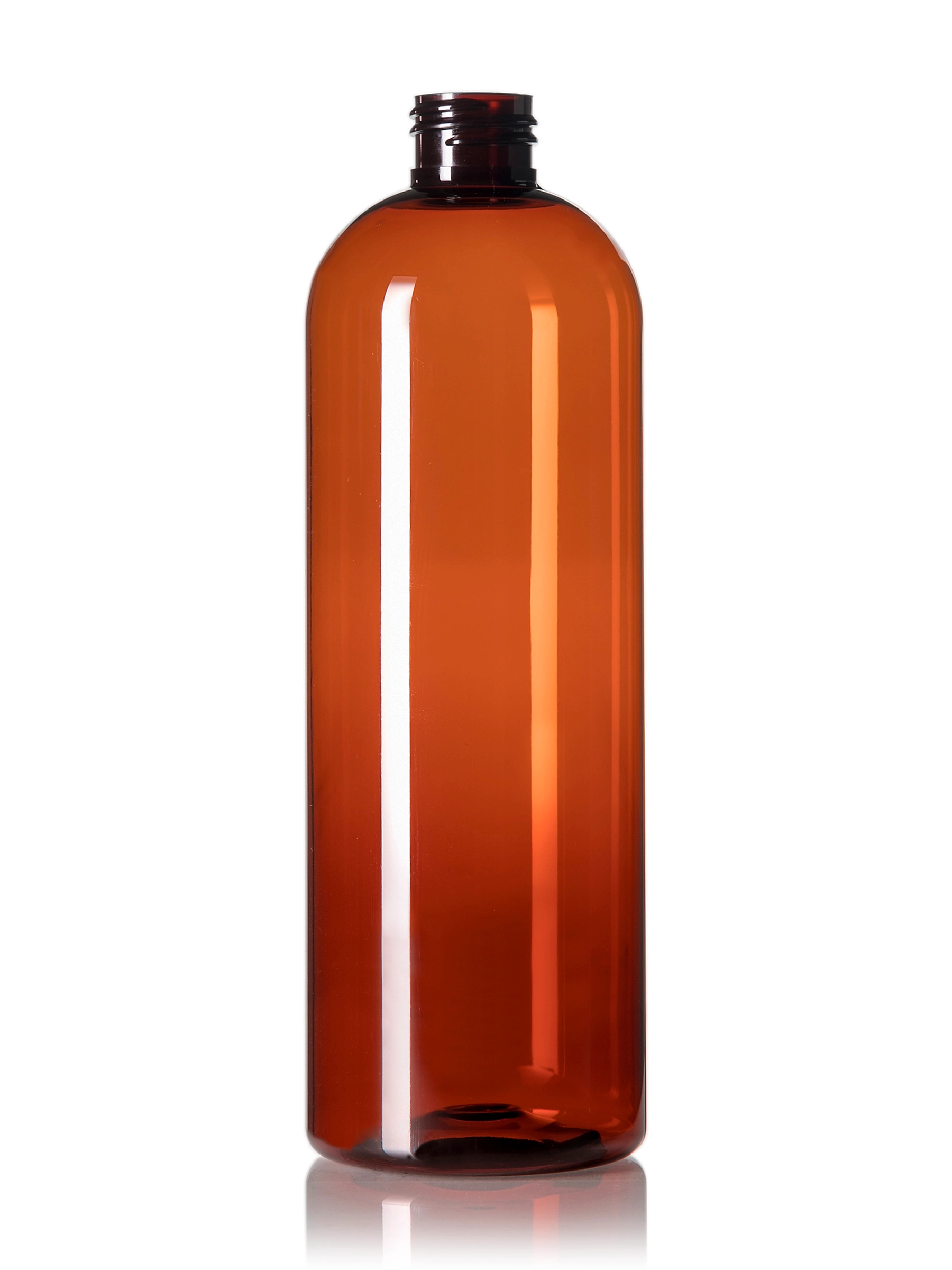 16 oz Amber PET Plastic Cosmo Round Bottle – B209AM