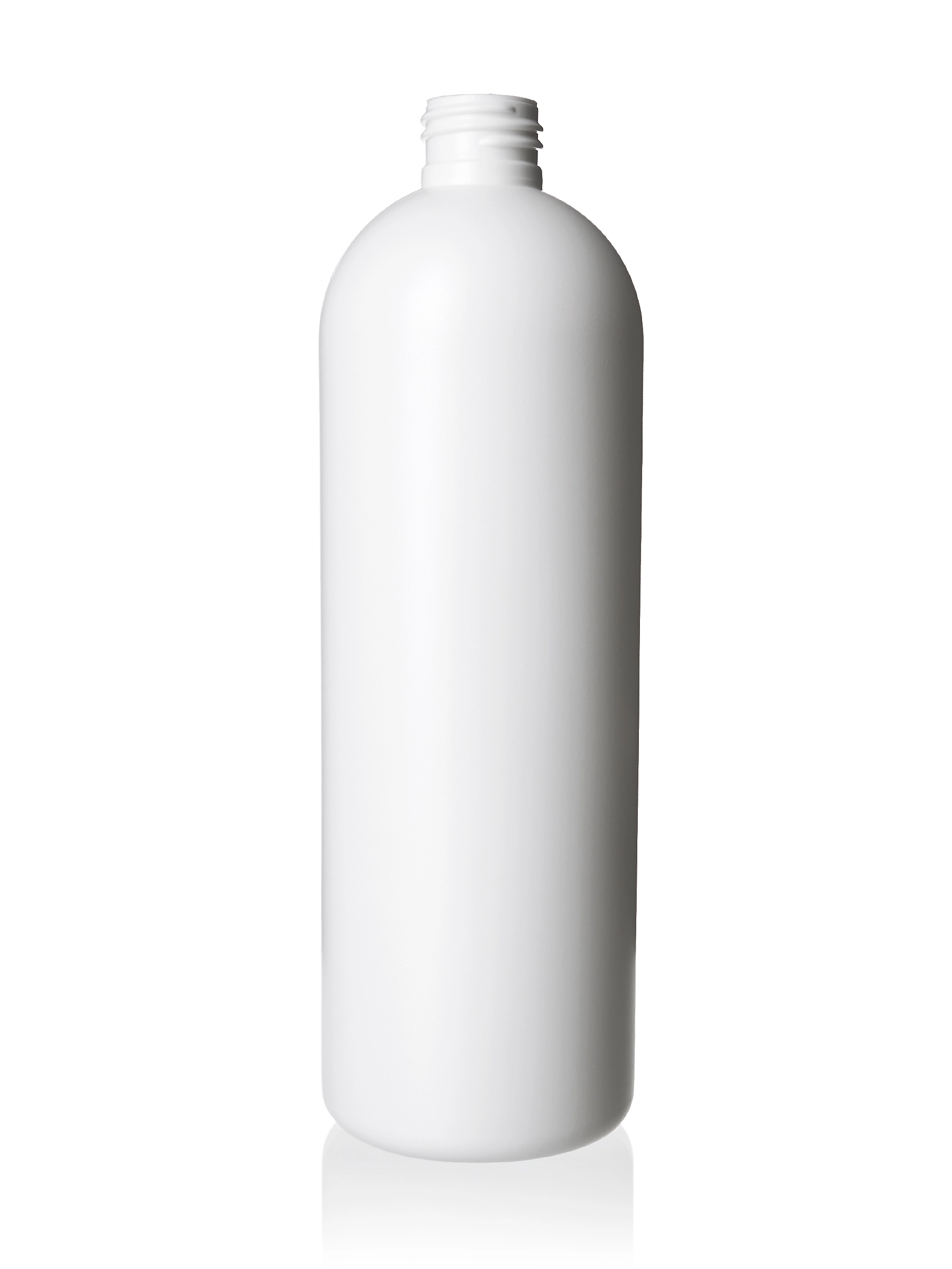 16 oz White HDPE Plastic Bullet Round Bottle – b21011wh