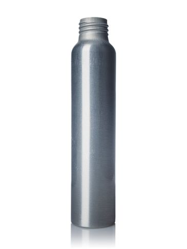 4 oz silver aluminum bullet round bottle with 24-410 neck finish