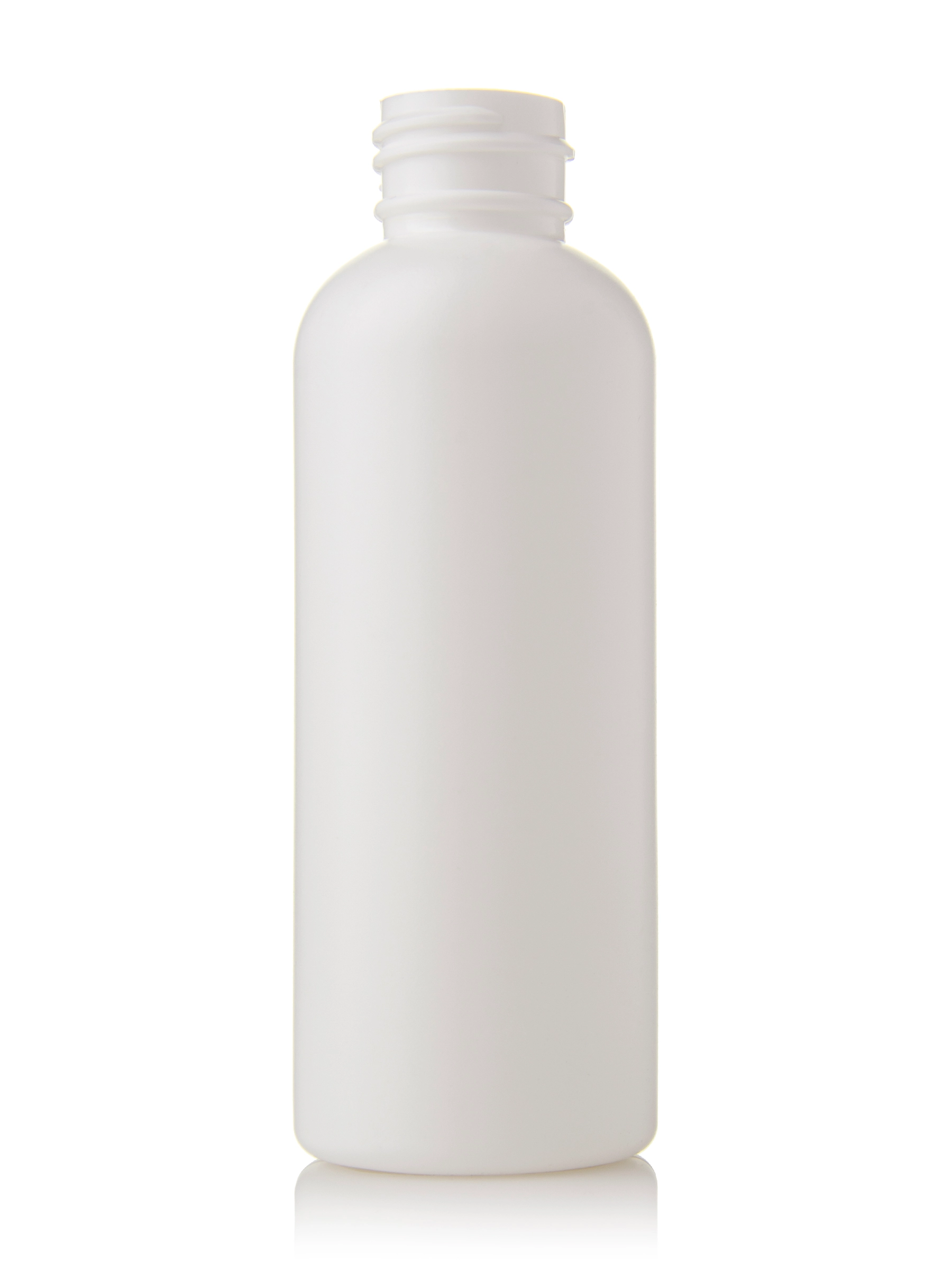 4 oz White HDPE Plastic Plastique Round Bottle – B2116WH