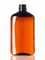 500 mL amber PET plastic metric oblong bottle with 28-400 neck finish