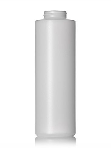 16 oz natural-colored HDPE plastic cylinder round bottle with 38-400 neck finish