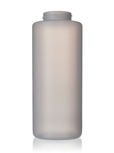 12 oz natural-colored HDPE plastic cylinder round bottle with 38-400 neck finish