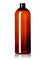 16 oz amber PET plastic cosmo round bottle with 24-410 neck finish
