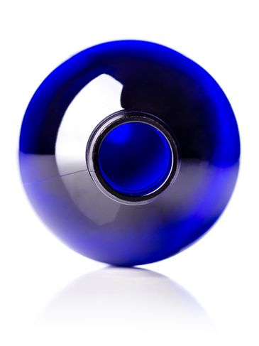 16 oz cobalt blue PET plastic cosmo round bottle with 24-410 neck finish