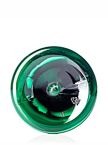 16 oz green PET plastic cosmo round bottle with 24-410 neck finish