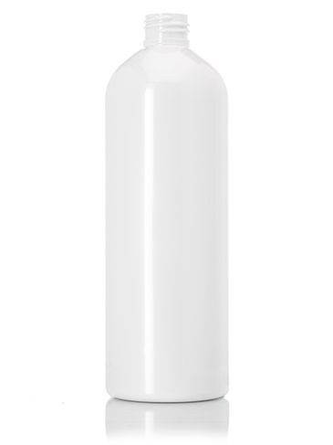 16 oz white PET plastic cosmo round bottle with 24-410 neck finish