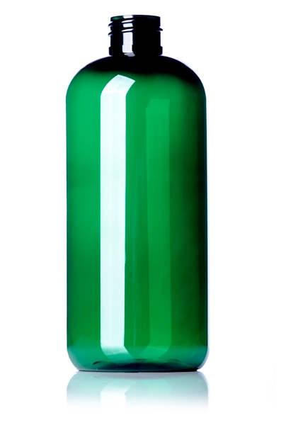 16 oz Green PET Plastic Boston Round Bottle – B233G