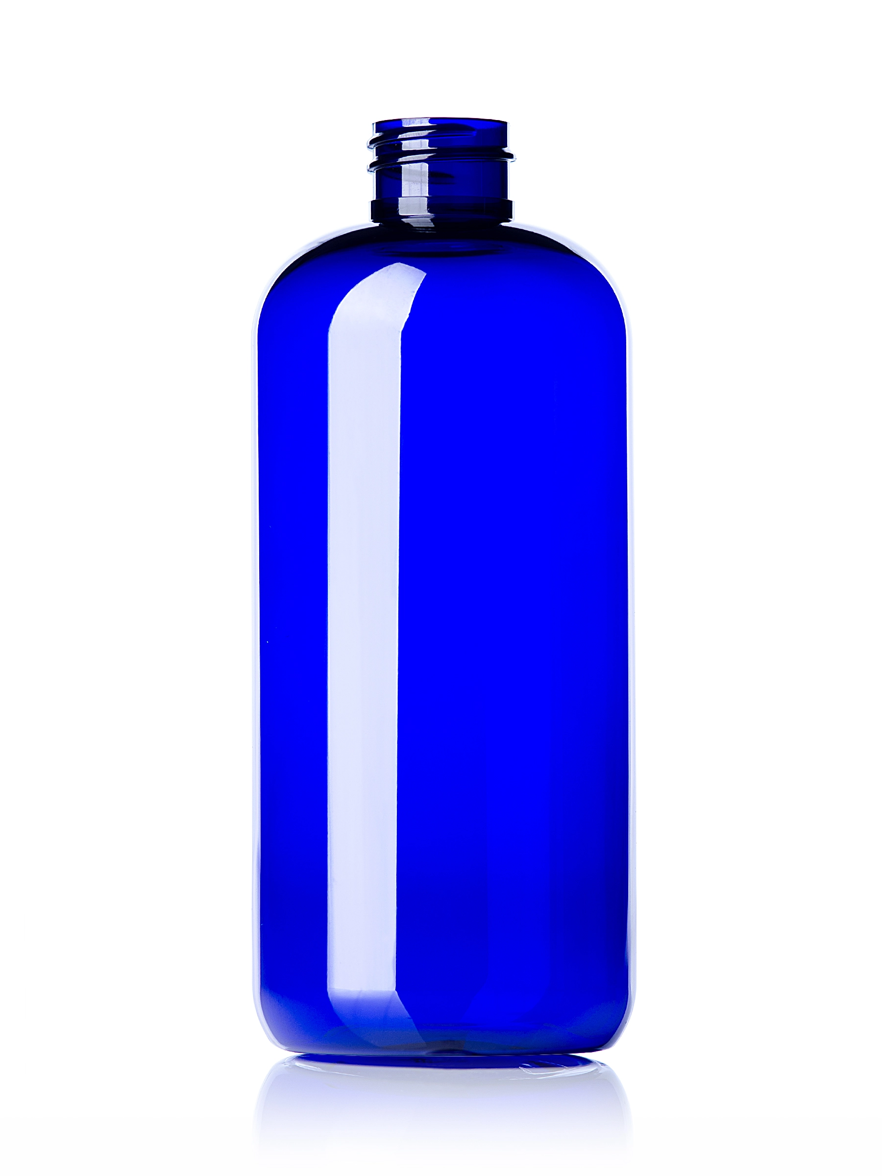 16 oz Cobalt Blue PET Plastic Boston Round Bottle – B234