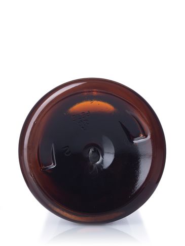 16 oz amber 100% PCR PET plastic bullet round bottle with 24-410 neck finish