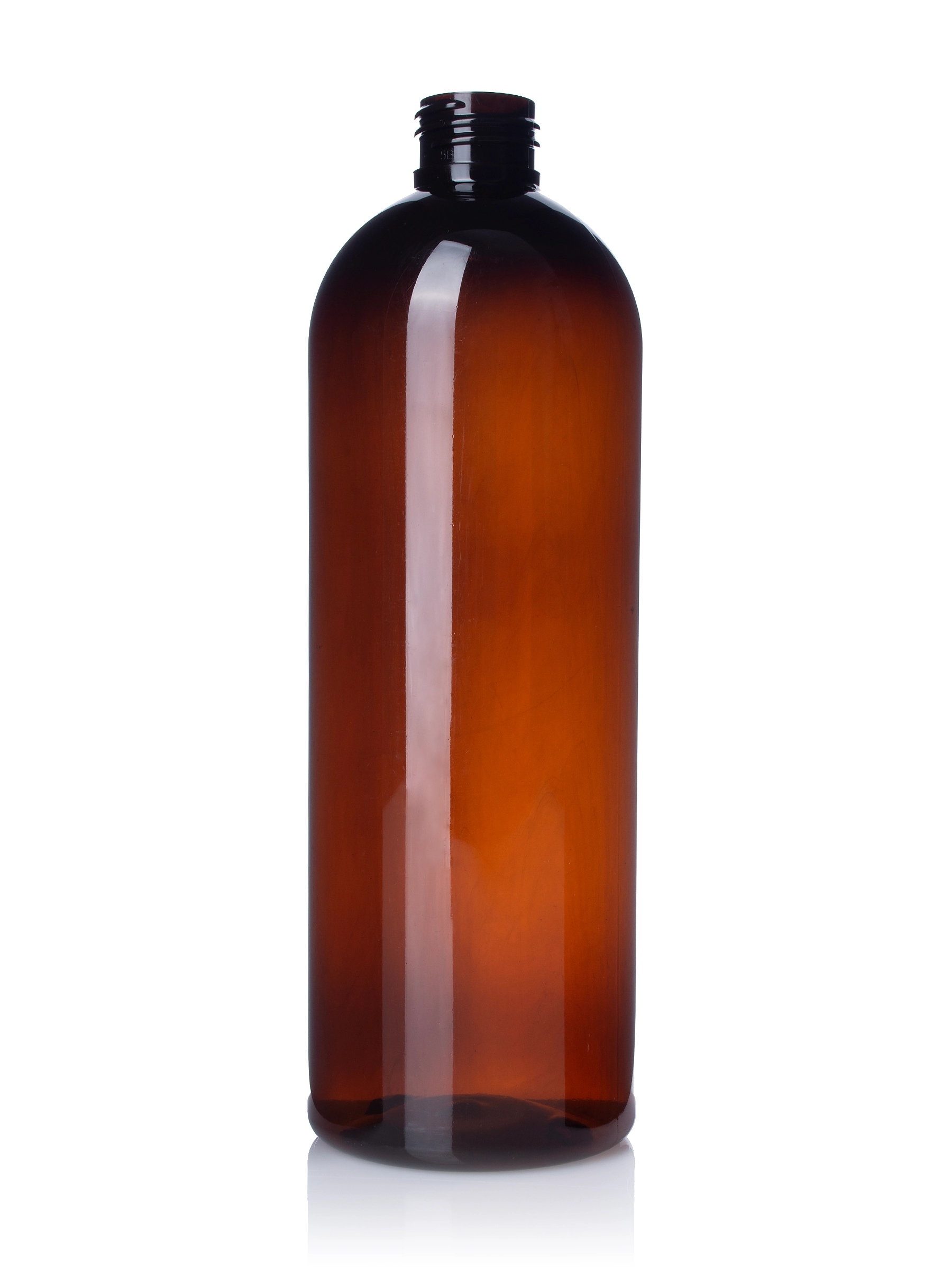 16 oz Amber 100% PCR PET Plastic Bullet Round Bottle – B240AMPCR100
