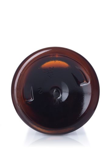 16 oz amber 100% PCR PET plastic bullet round bottle with 24-410 neck finish