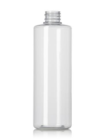 16 oz clear PVC plastic cylinder round bottle with 28-410 neck finish
