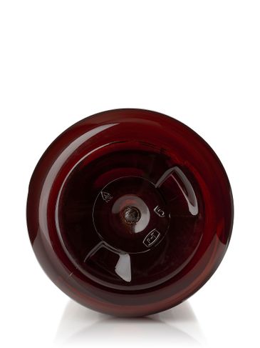16 oz amber PET plastic boston round bottle with 24-410 neck finish