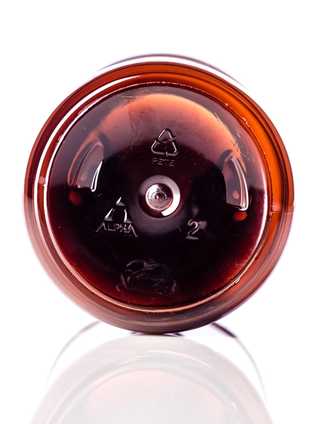 16 oz Amber PET Plastic Modern Round Bottle – B248