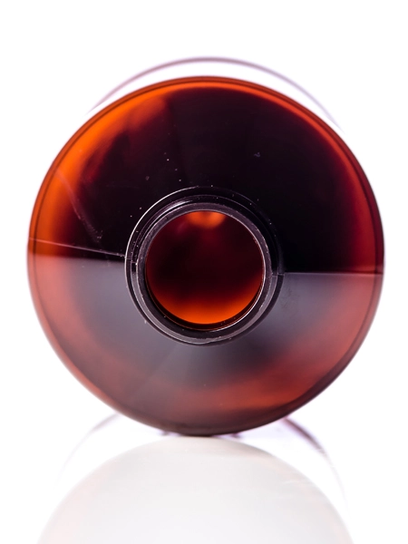 16 oz Amber PET Plastic Modern Round Bottle – B248