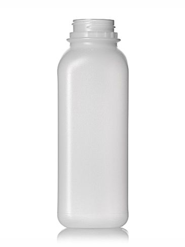 16 oz natural-colored HDPE plastic dairy bottle with 38-400 neck finish