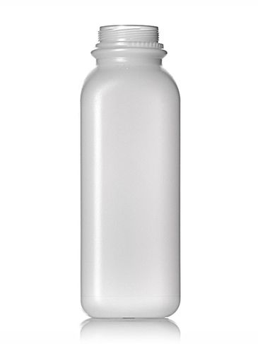 16 oz natural-colored HDPE plastic dairy bottle with 38SS neck finish