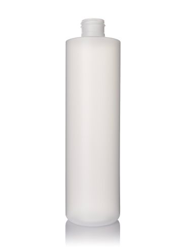 10 oz natural-colored HDPE plastic cylinder round bottle with 24-410 neck finish