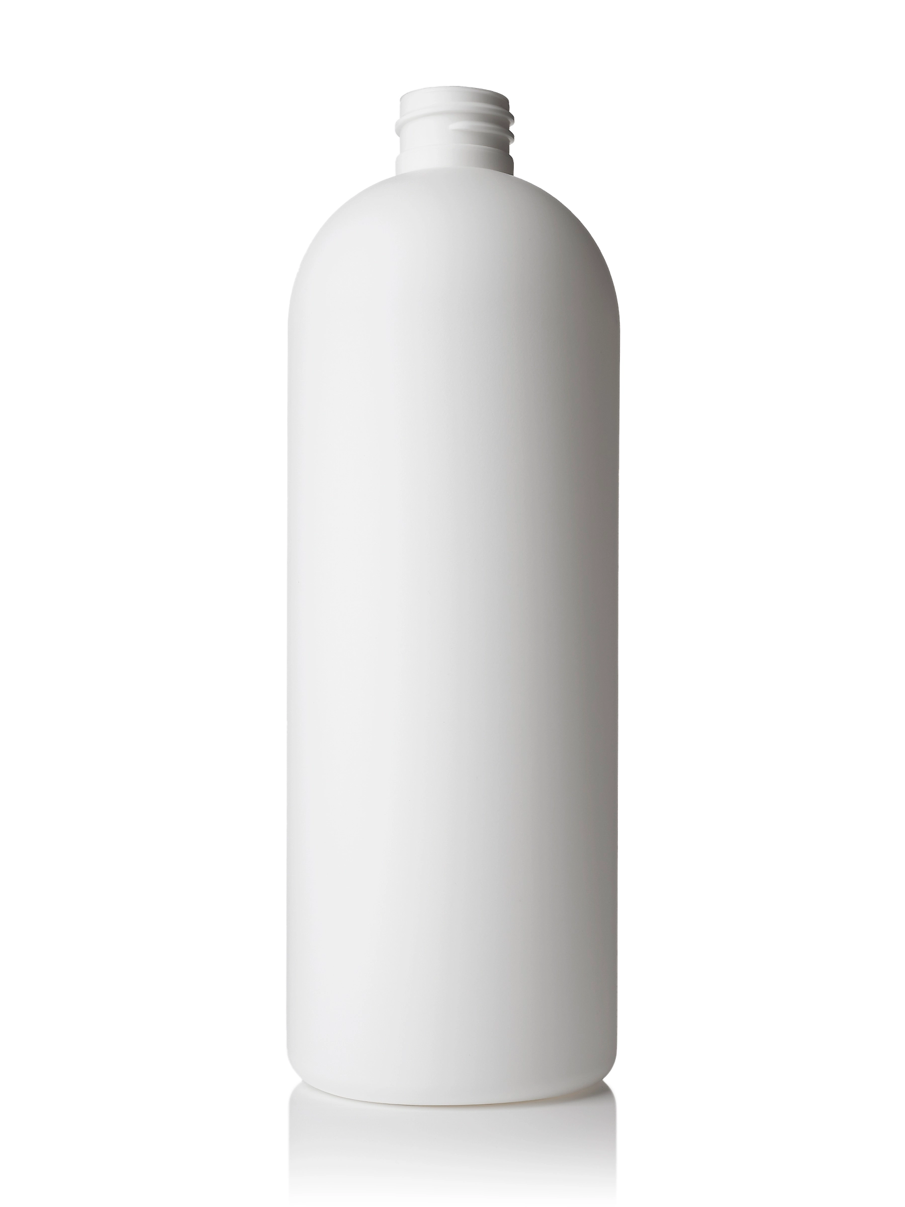 24 oz White HDPE Soft Touch Plastic Bullet Round Bottle – B2566WHST