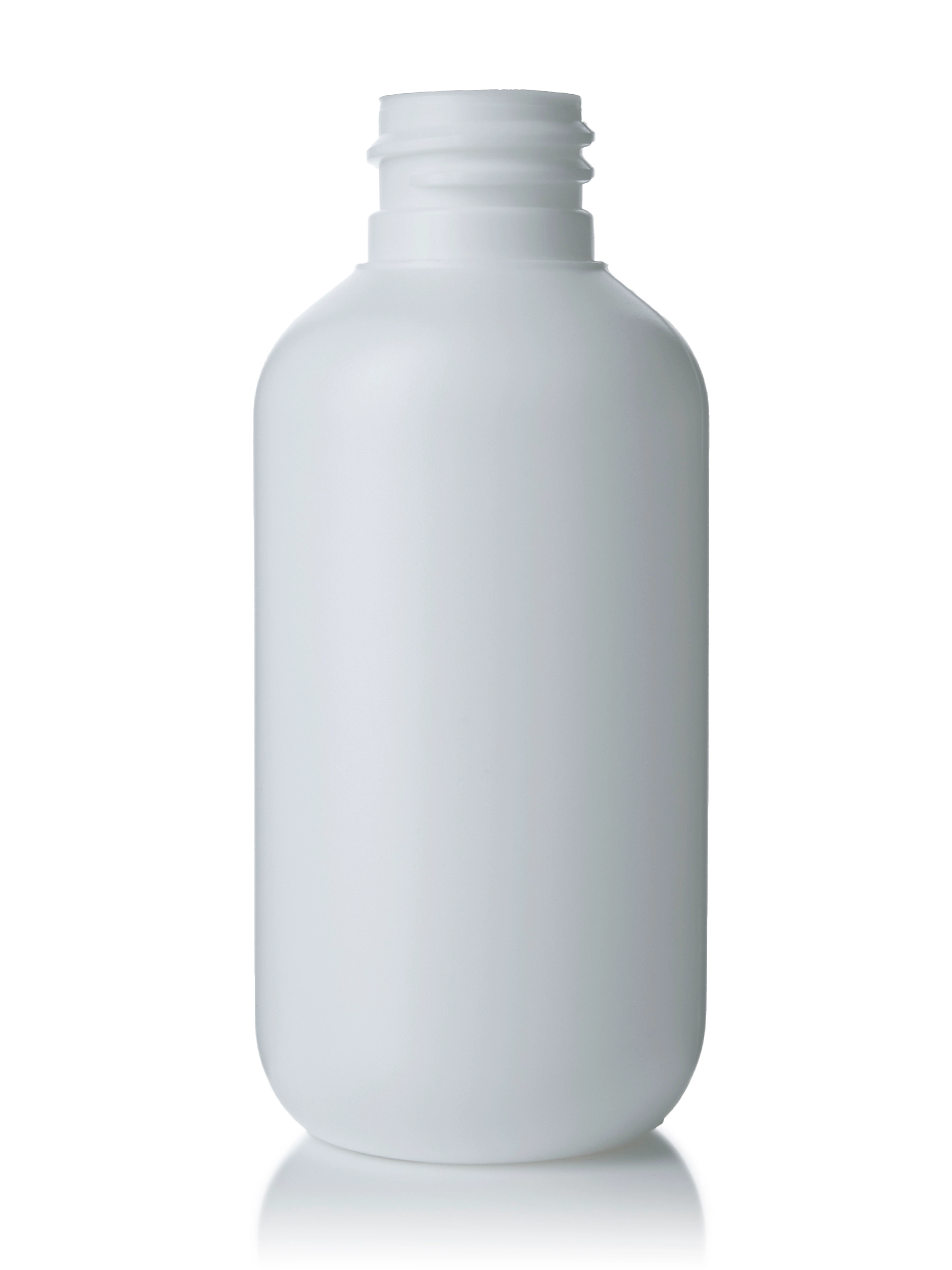 2 oz White HDPE Plastic Boston Round Bottle – B2583WH