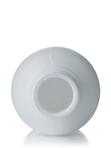 2 oz white HDPE plastic boston round bottle with 20-410 neck finish