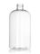 12 oz clear PET plastic squat boston round bottle with 24-410 neck finish