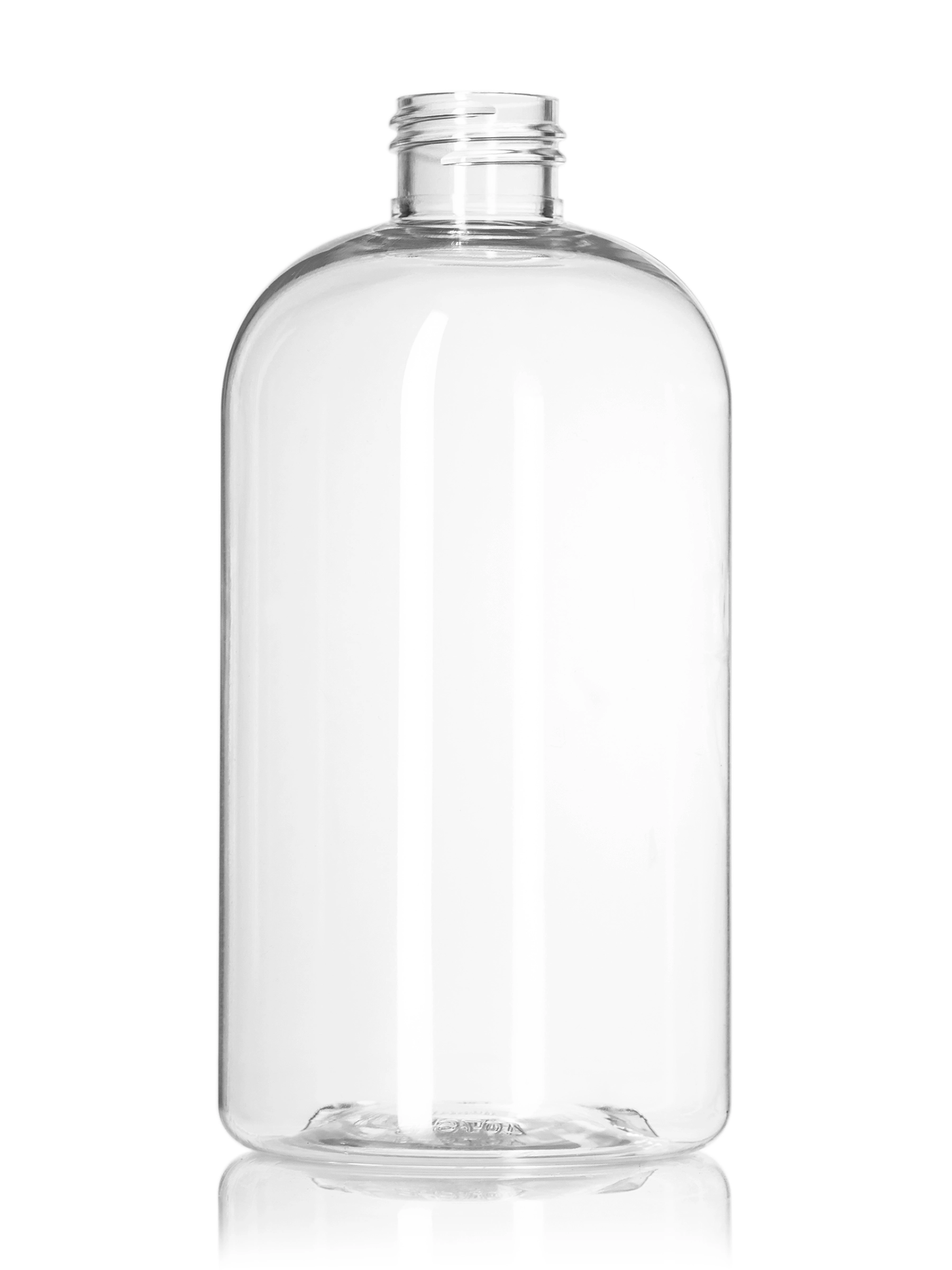 12 oz Clear PET Plastic Squat Boston Round Bottle – B274CL