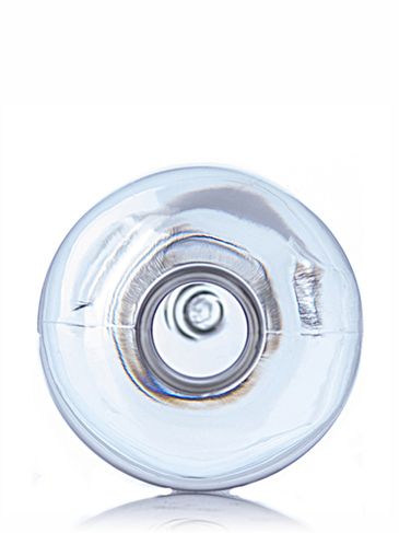 12 oz clear PET plastic boston round bottle with 24-410 neck finish