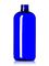 12 oz cobalt blue PET plastic boston round bottle with 24-410 neck finish