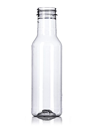 12 oz clear PET plastic sauce bottle with 38-400 neck finish