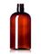 12 oz amber PET plastic squat boston round bottle with 24-415 neck finish