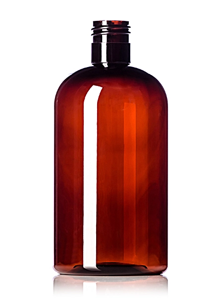 12 oz Amber PET Plastic Squat Boston Round Bottle – B278