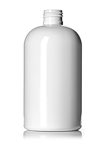 12 oz White PET Plastic Squat Boston Round Bottle – B279W