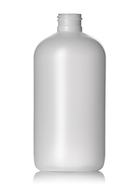 12 oz Natural-Colored HDPE Plastic Boston Round Bottle – B283