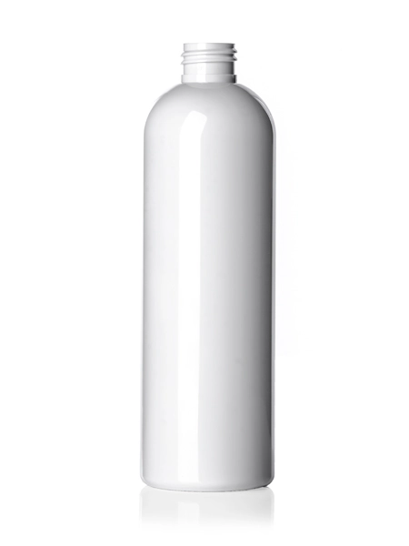12 oz White PET Plastic Cosmo Round Bottle – B285W