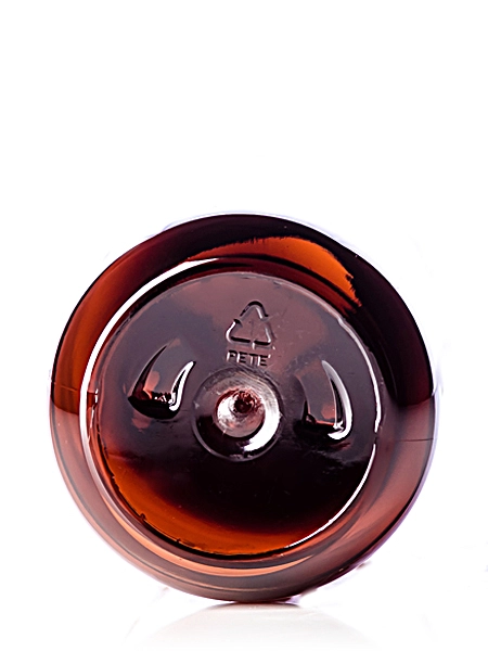 8 oz Amber PET Plastic Modern Round Bottle – B292