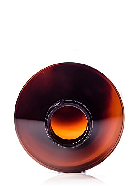 8 oz Amber PET Plastic Modern Round Bottle – B292
