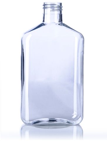250 mL clear PET plastic metric oblong bottle with 24-410 neck finish
