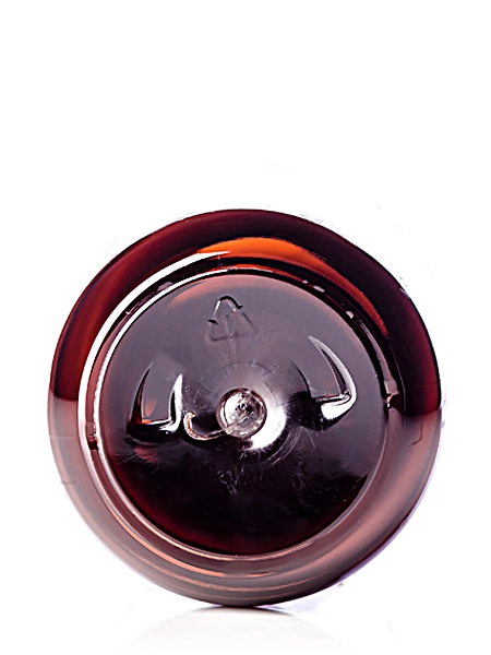 8 oz Amber PET Plastic Modern Round Bottle – B294