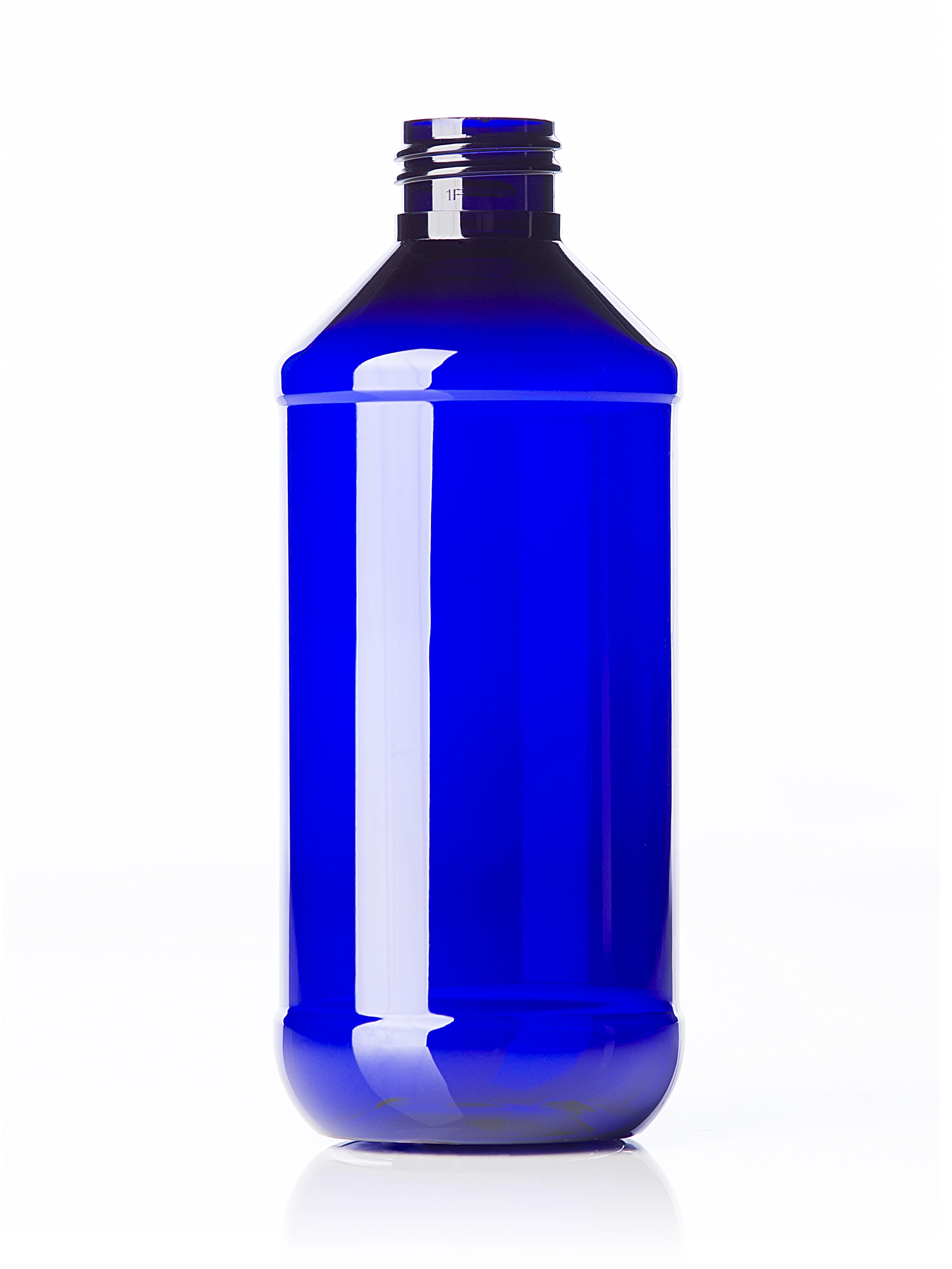 8 oz Cobalt Blue PET Plastic Modern Round Bottle – B294B