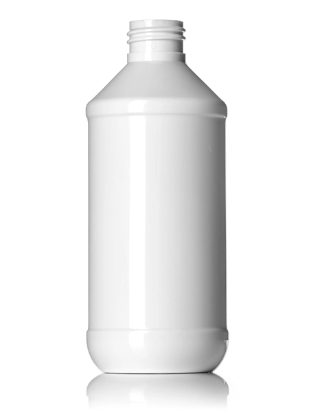 8 oz White PET Plastic Modern Round Bottle – B294W