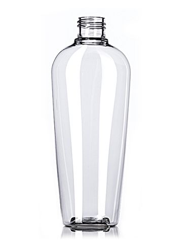 8 oz clear PET plastic tapered naples oval bottle with 24-410 neck finish