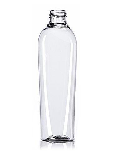 8 oz clear PET plastic tapered naples oval bottle with 24-410 neck finish