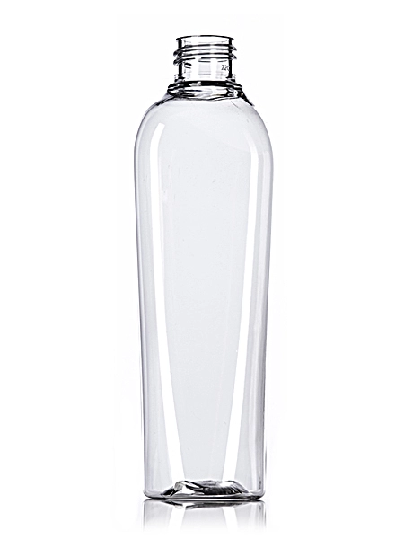 8 oz Clear PET Plastic Tapered Naples Oval Bottle – B296A