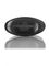 8 oz black HDPE plastic flat oval bottle with 24-410 neck finish