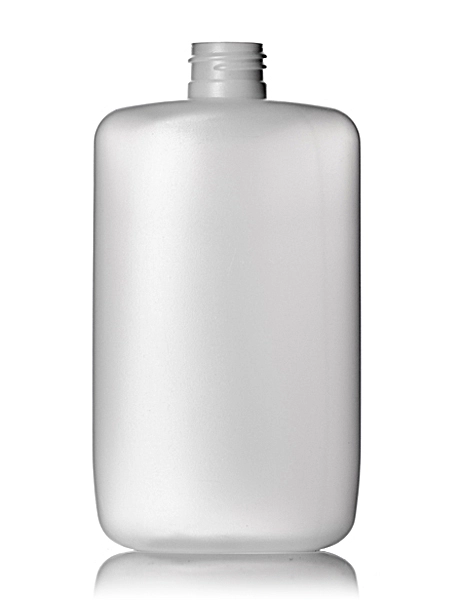 8 oz Natural-Colored HDPE Plastic Flat Oval Bottle – B297N