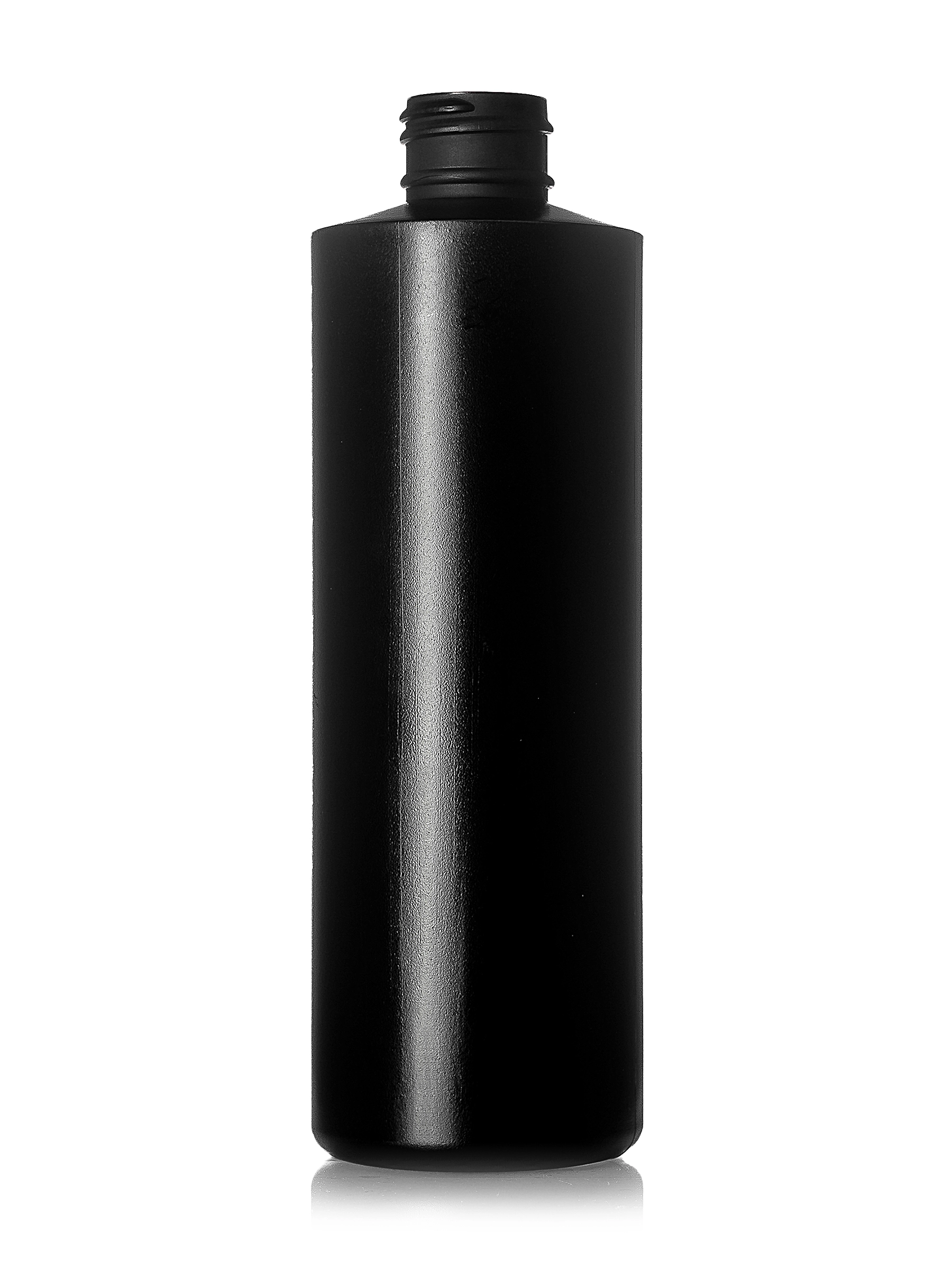 8 oz Black HDPE Plastic Cylinder Round Bottle – B302BK