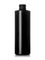 8 oz black HDPE plastic cylinder round bottle with 24-410 neck finish